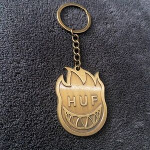 Huf x Spitfire. Big Head Keychain Gold